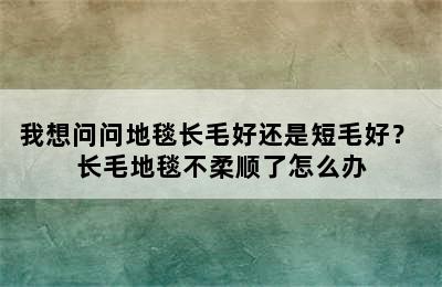 我想问问地毯长毛好还是短毛好？ 长毛地毯不柔顺了怎么办